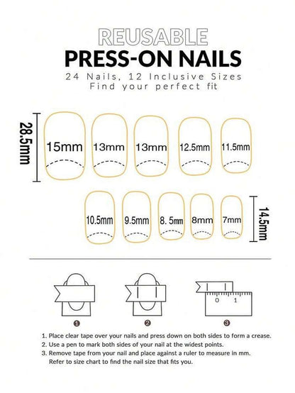 24Pcs Mid-Length Gradient White To Blue Toenail/Fingernail Artificial Nails, Elegant Ombre Design With Rhinestones Press On Nails Nail Supplies Nails